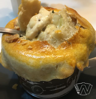 Baked chicken pie in-a-cup