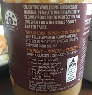 Mayver's peanut butter description