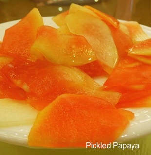 Pickled Papaya Slices.