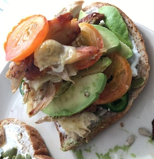 Roast chicken avocado sandwich